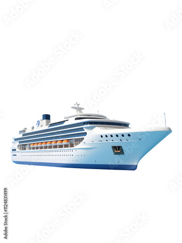 isolated Luxury Cruise Ship and Yacht on blank background