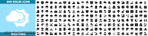 Weather Solid Editable Icons set.