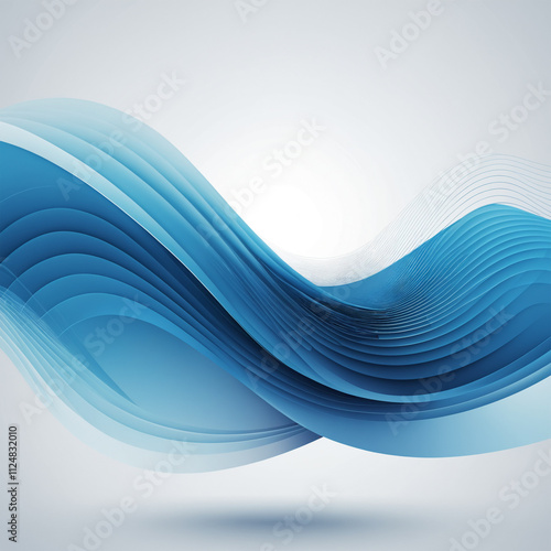 Blue waves flowing seamlessly across a modern abstract background, symbolizing innovation and progress in business design.