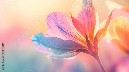 spring beautiful flowers pot, pastel background
