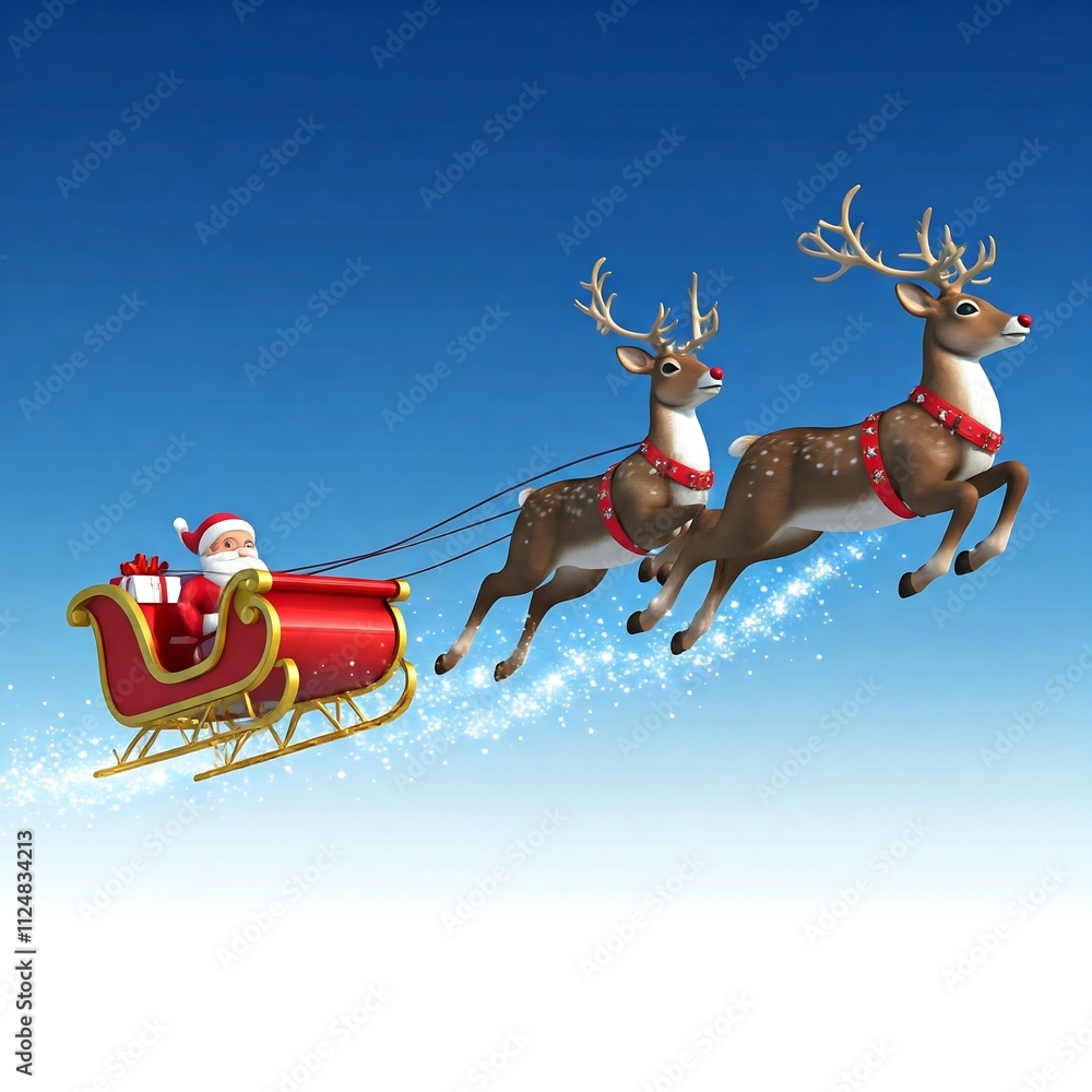 Fototapeta premium santa claus and reindeer