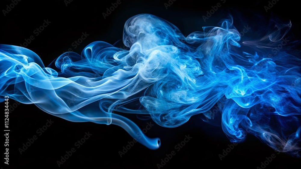Captivating Blue Smoke Swirls in a Dark Abyss: An Ethereal Dance of Color and Light for Dramatic Visual Impact Captivating Blue Smoke Swirls in a Dark Abyss: An Ethereal Dance of Color and Light for Dramatic Visual Impact