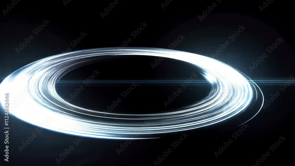 Light forming glowing circle on black background