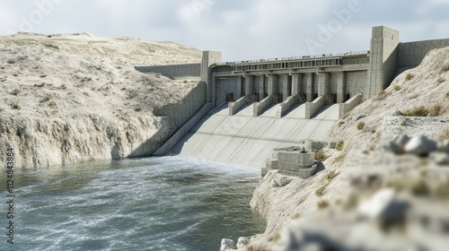 Scenic Hydroelectric Dam in Pristine Wilderness Setting photo