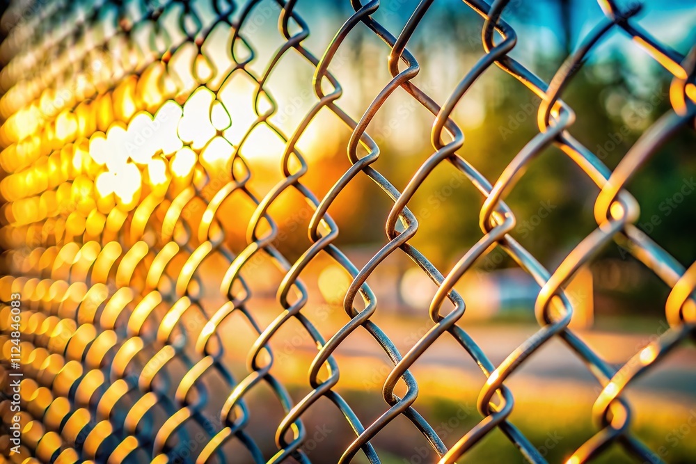Fototapeta premium Captivating Conceptual Photography of an Intricate Wire Fence Pattern That Evokes a Sense of Repetition, Structure, and Artistic Expression in a Unique Visual Presentation