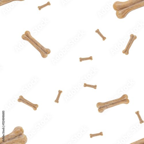 Pattern of animal treats on a white background