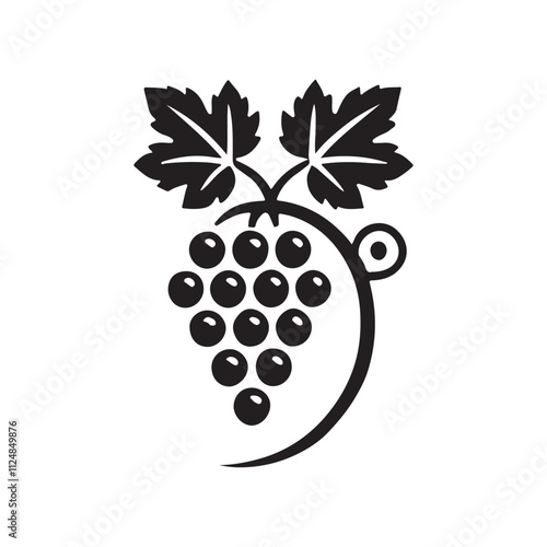 Elegant Grapevine Silhouette – Black Vector for 