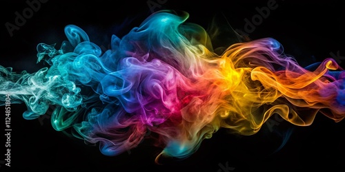 Captivating Double Exposure of Abstract Smoke Patterns on a Black Background, Merging Artistry and Nature for Stunning Visual Appeal in Modern Design Projects