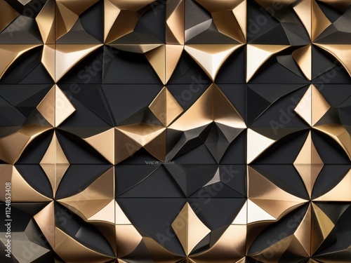 symmetric grid pattern with metallic finishes photo