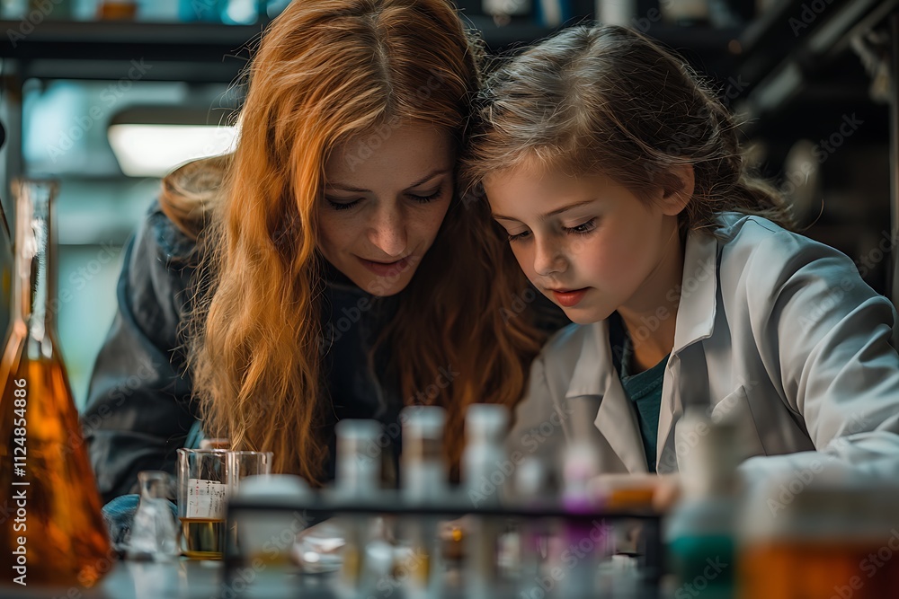 Mother and Daughter Collaborating on Creative Project Promoting Bonding and Imagination Mother and Daughter Collaborating on Creative Project Promoting Bonding and Imagination