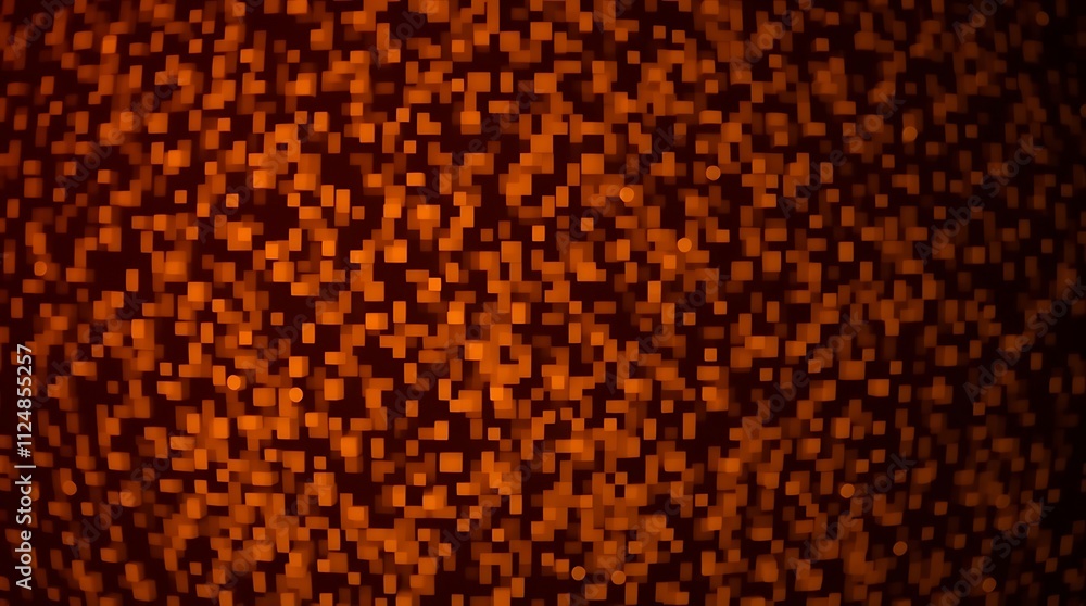 Fiery Pixel Burst: Abstract Background of Orange and Red Pixels Fiery Pixel Burst: Abstract Background of Orange and Red Pixels