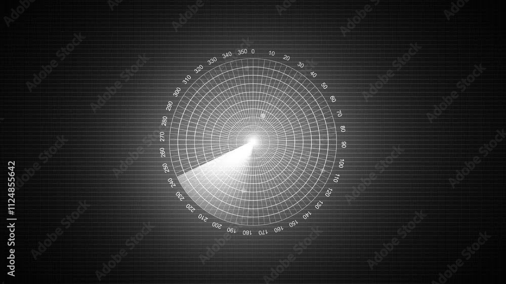 Motion graphic of white color sonar radar screen searching an object with line digital technology background Motion graphic of white color sonar radar screen searching an object with line digital technology background