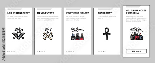 goth subculture punk gothic y2k onboarding mobile vector heart tattoo, flame girl, people rocker, man metal, couple fire, woman graffiti goth subculture punk gothic y2k illustrations