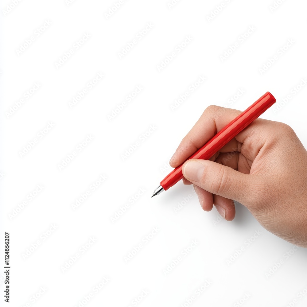 Precise Motion of Red Erasable Pen Writing and Erasing on White Background, Photorealistic Detail Precise Motion of Red Erasable Pen Writing and Erasing on White Background, Photorealistic Detail