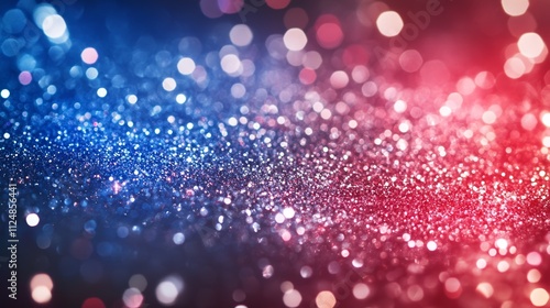 Dynamic Glittery Background With Blurred Red and Blue Sparkles in Festive Atmosphere