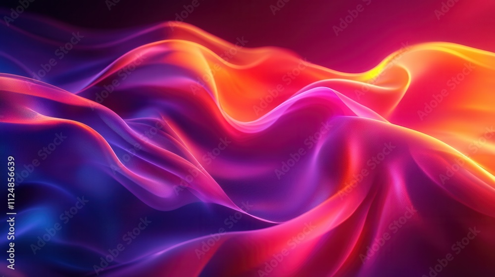 Vibrant waves of colorful fabric with dynamic flow and gradient light. Vibrant waves of colorful fabric with dynamic flow and gradient light.