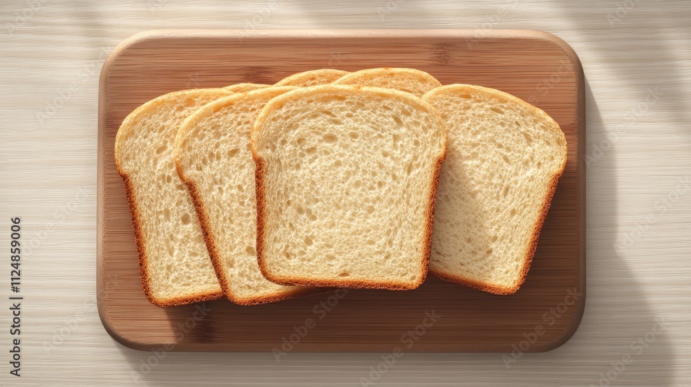 Freshly Sliced Bread on Wooden Cutting Board Freshly Sliced Bread on Wooden Cutting Board