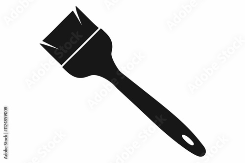 Black Paintbrush Silhouette Vector Illustration on White Background