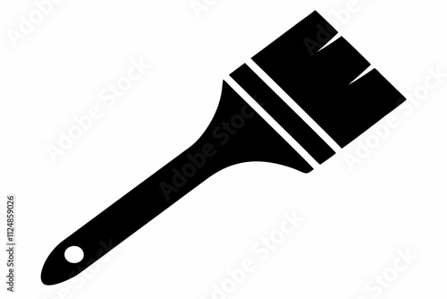 Black Paintbrush Silhouette Vector Illustration on White Background