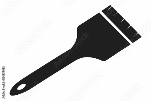 Black Paintbrush Silhouette Vector Illustration on White Background