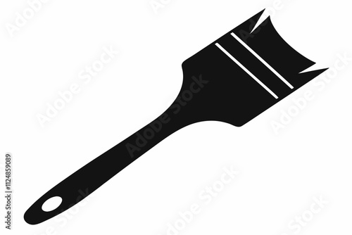 Black Paintbrush Silhouette Vector Illustration on White Background