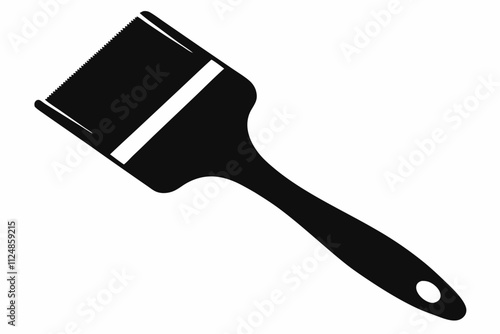 Black Paintbrush Silhouette Vector Illustration on White Background
