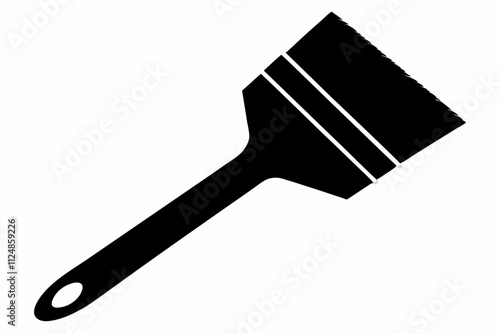 Black Paintbrush Silhouette Vector Illustration on White Background