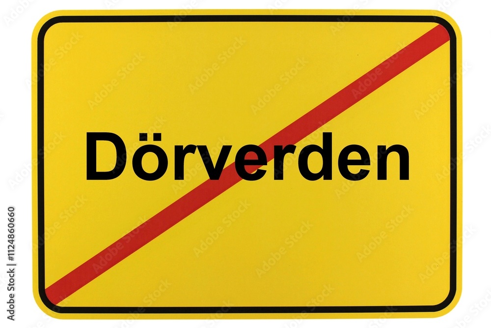 Illustration eines Ortsschildes der Gemeinde Dörverden in Niedersachsen Illustration eines Ortsschildes der Gemeinde Dörverden in Niedersachsen