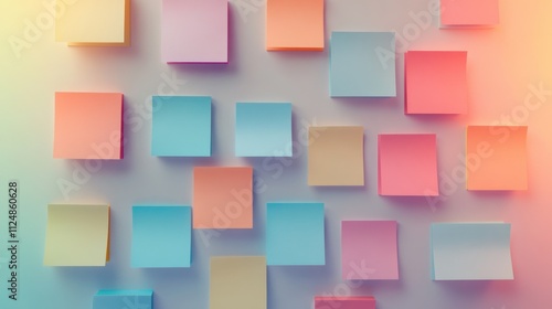 Colorful Sticky Notes on a Blank Background