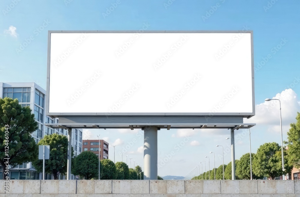 custom made wallpaper toronto digitalBlank billboard mockup in urban environment, on facade, empty space to showcase your advertising or branding campaign