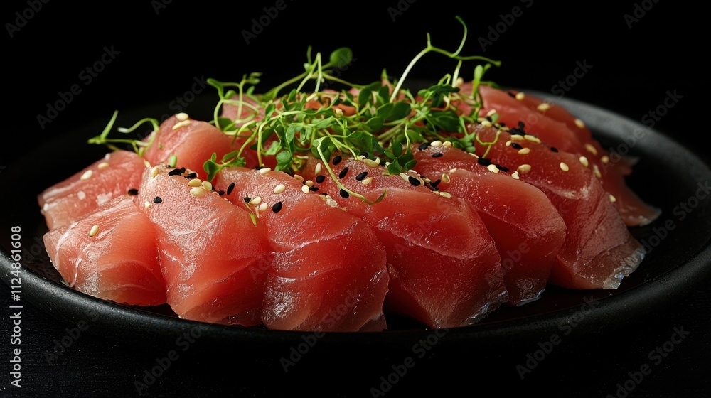 Elegant Presentation of Fresh Tuna Sashimi Elegant Presentation of Fresh Tuna Sashimi