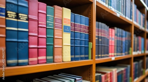 An image with a blurry background shows a library bookshelf with many books on it.
