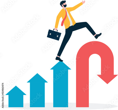 Investment risk or profit loss. Earnings loss. Financial downturn concept.
