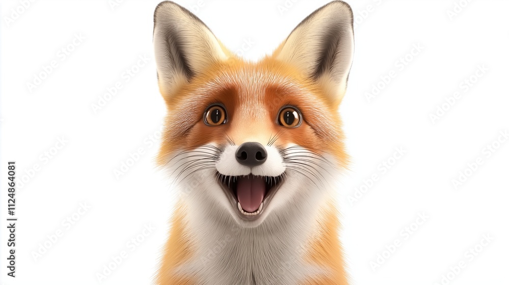 Happy Surprised Fox Portrait Happy Surprised Fox Portrait