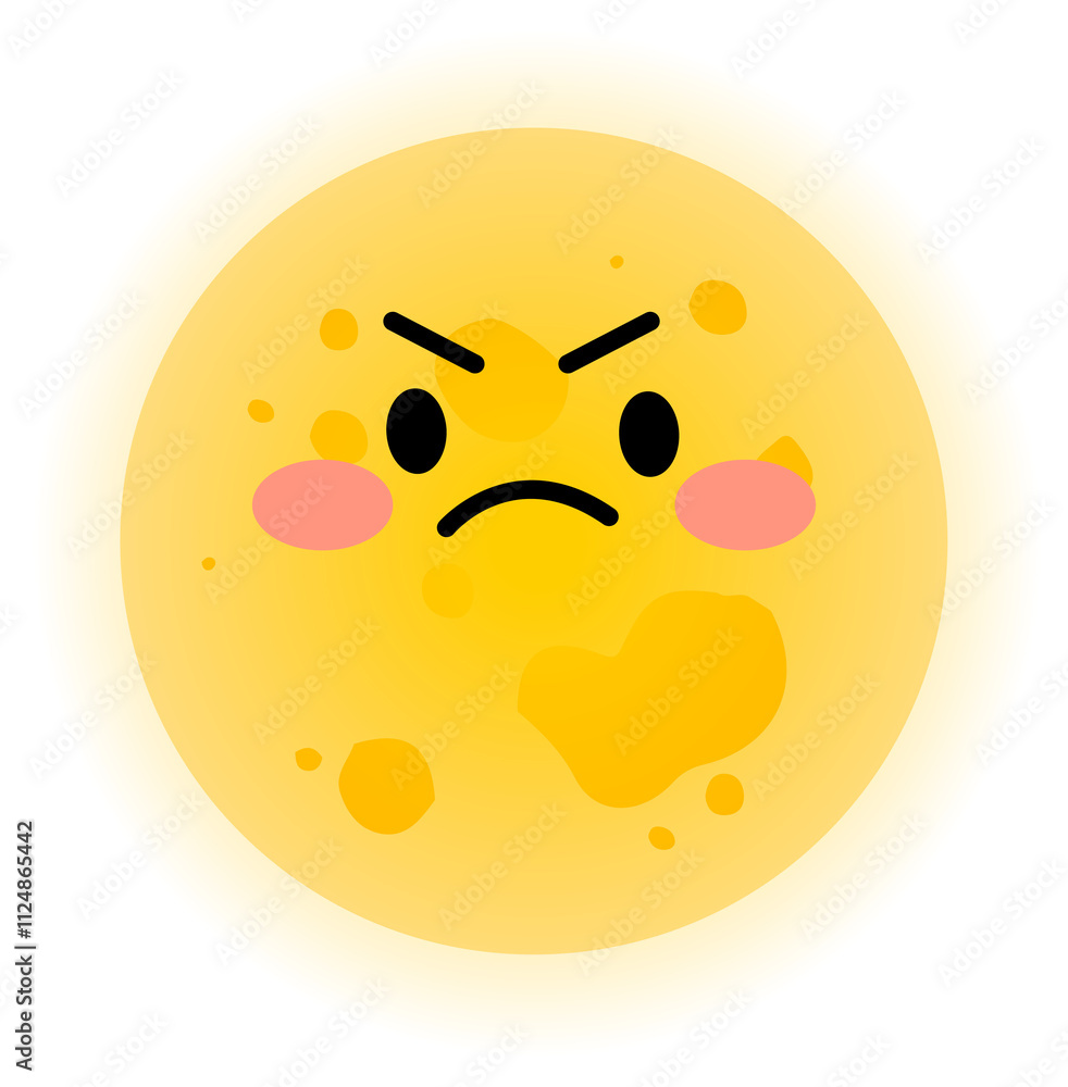 Fototapeta premium Angry Moon cartoon icon 