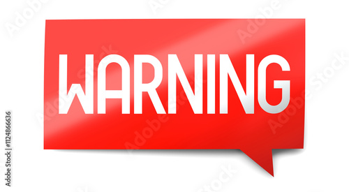 Warning - speech bubble - 3D illustration