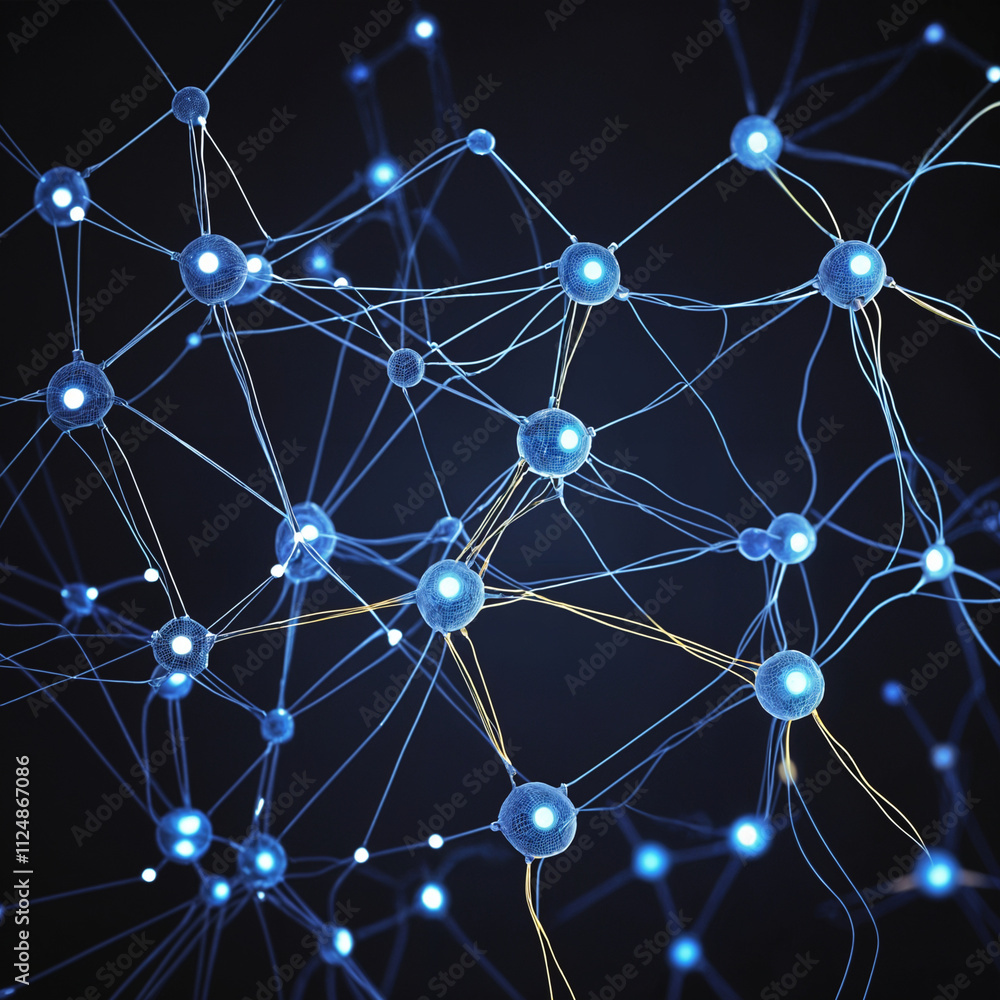 Complex Neural Network Structure Depicted. A visually stunning representation of a complex neural network. Complex Neural Network Structure Depicted. A visually stunning representation of a complex neural network.