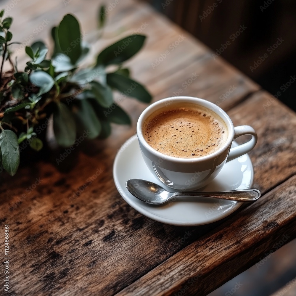 Warm Cup of Coffee in a Cozy Morning Setting Warm Cup of Coffee in a Cozy Morning Setting