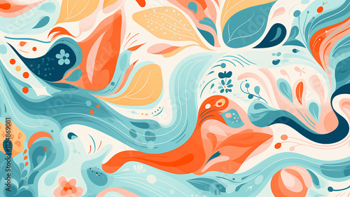 Sea pattern with fish