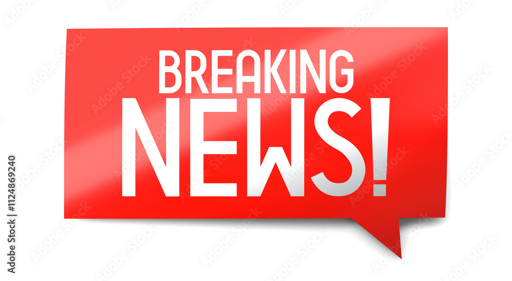 Breaking news - speech bubble - 3D illustration Breaking news - speech bubble - 3D illustration