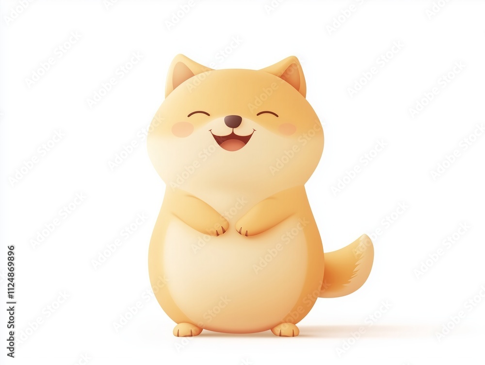 Adorable 3D Render of a Happy Shiba Inu Puppy, Joyful Expression, Cute Cartoon Dog Illustration, Delightful Pet Image Adorable 3D Render of a Happy Shiba Inu Puppy, Joyful Expression, Cute Cartoon Dog Illustration, Delightful Pet Image