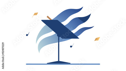 Music Stand, Conductors Score, Notes, Composition, Performance, Abstract, Blue, Wind, Artistic, Flow