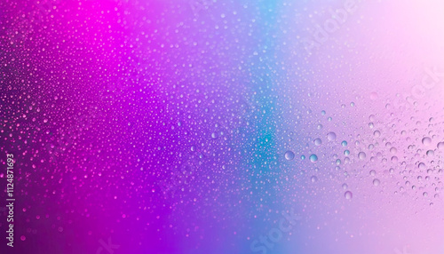Vibrant colors merge in a misty dance of droplets on a glass surface