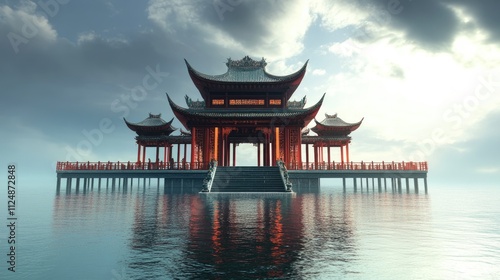 Ancient Chinese Fantasy Temple. Technology