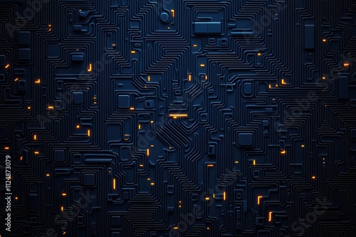 Futuristic geometry radiant blue in cyberpunk visual art