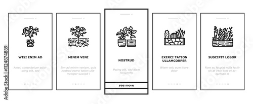urban gardening agriculture green onboarding mobile vector garden food, organic vegetable, farmer farm, community plant, nature, person city urban gardening agriculture green illustrations