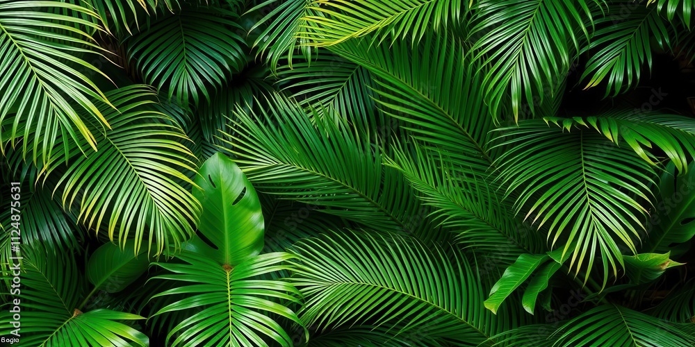 Lush green tropical palm leaves background with vibrant, exotic foliage, exotic, foliage Lush green tropical palm leaves background with vibrant, exotic foliage, exotic, foliage