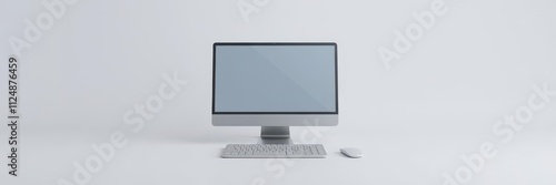 Modern laptop mock up with invisible screen, perfect for showcasing digital designs or software applications, blank, gadget