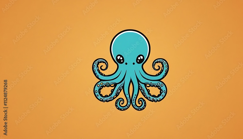 octopus logo icon Craft a simple minimalistic octopus logo icon isolated on a white background,3 octopus logo icon Craft a simple minimalistic octopus logo icon isolated on a white background,3