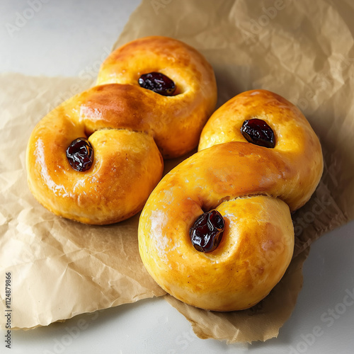 Golden Swedish saffron buns...